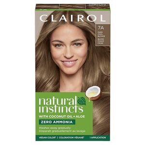Clairol Natural Instincts Demi-Permanent Hair Dye, 7A Dark Cool Blonde 2 Packs